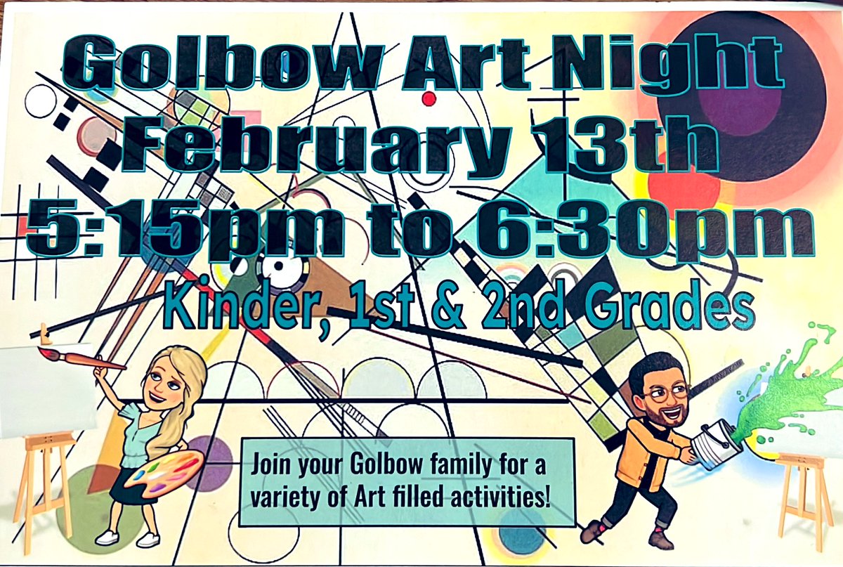 Art Night tomorrow!!! <a href="/Golbowtweets/">Golbowtweets</a> <a href="/MorrisArtRoom/">Katherine Morris</a> #GEart <a href="/GE1stGrade/">GE1stGrade</a>