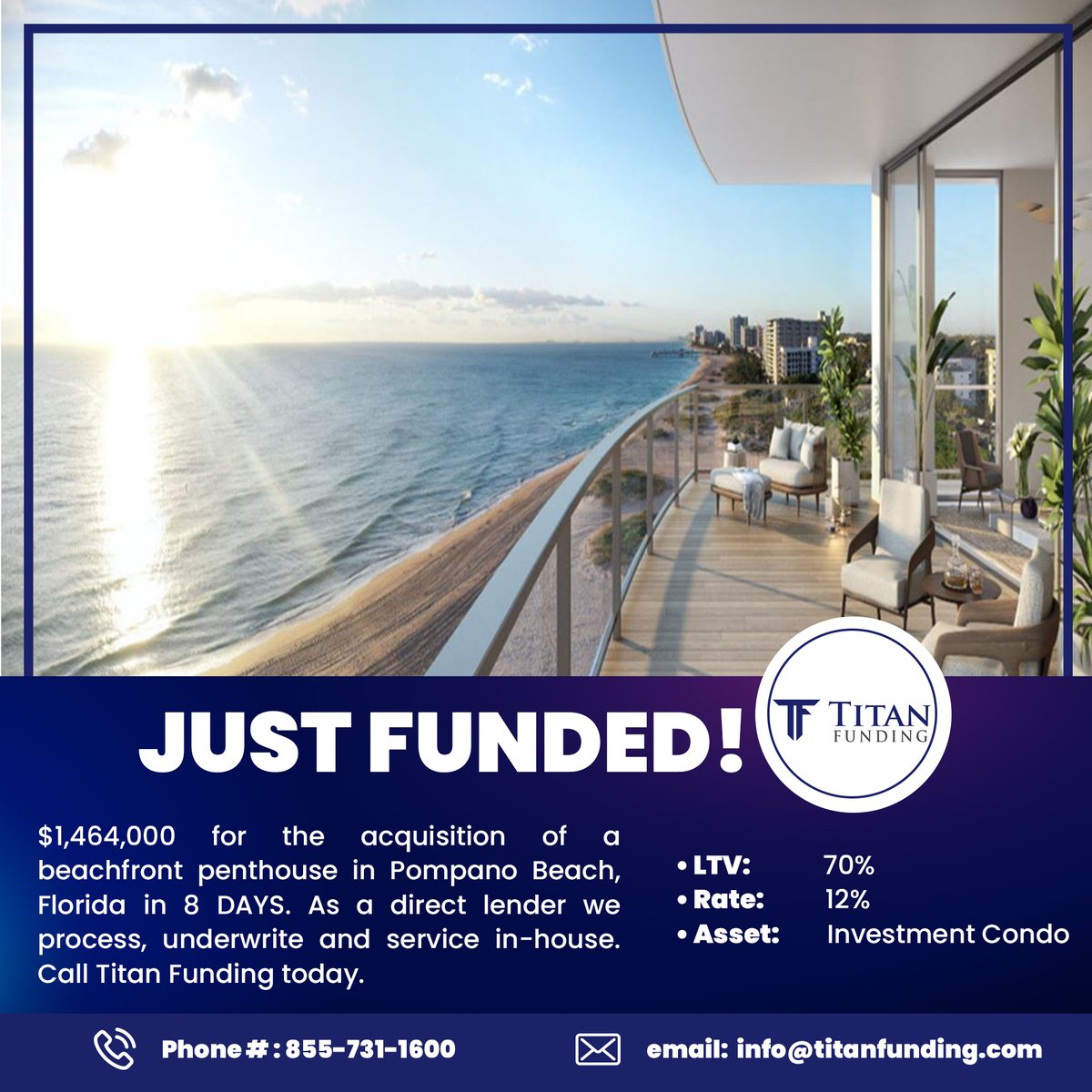 TitanFunding1's tweet image. Being a direct lender we’re able to process, #underwrite, and service a project like this beachfront penthouse in just 8 days!

Learn more at titanfunding.com

#pompanobeach #floridarealestate #directlender