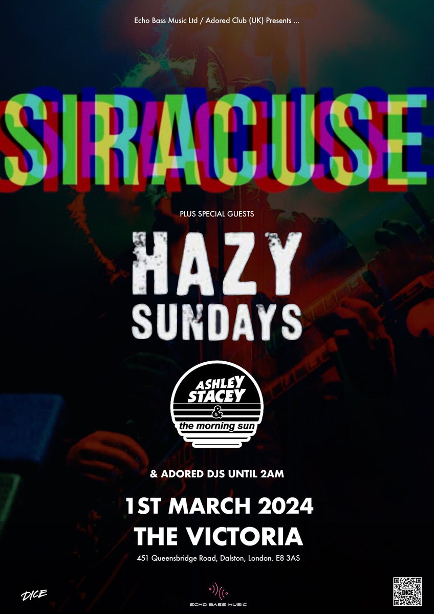 🚨London ,Our next gig is supporting @siracusemusic, with @AshStaceyMusic at the Victoria. We are buzzing for this one and not to be missed. Be great to see some of use there. Tickets are availabale below🔥 dice.fm/event/dpalg-si