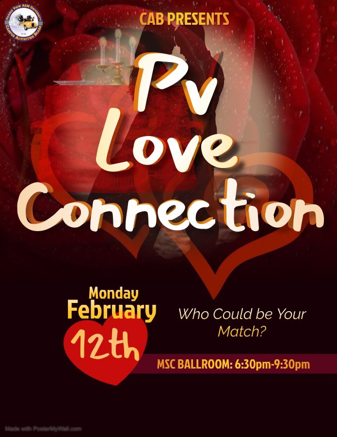 Hey Panthers💜 
 CAB is introducing you to the week of LOVE 💕, this Monday come see if your CAB can provide your love some connection 🫶🏾 SEE YOU THERE‼️

#yourcabishere🚕
