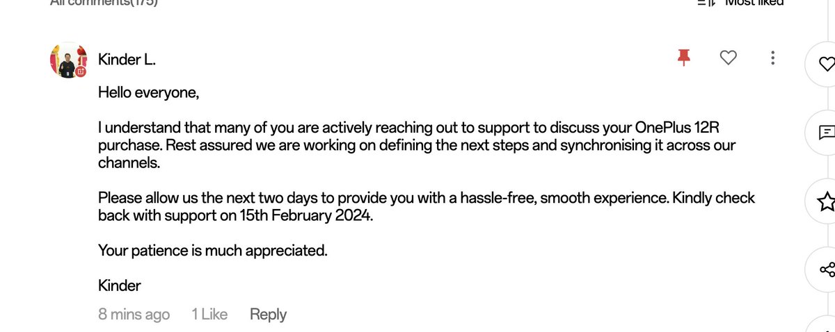 Another update from the OnePlus officials regarding the OnePlus 12R. 
#OnePlus #OnePlus12R