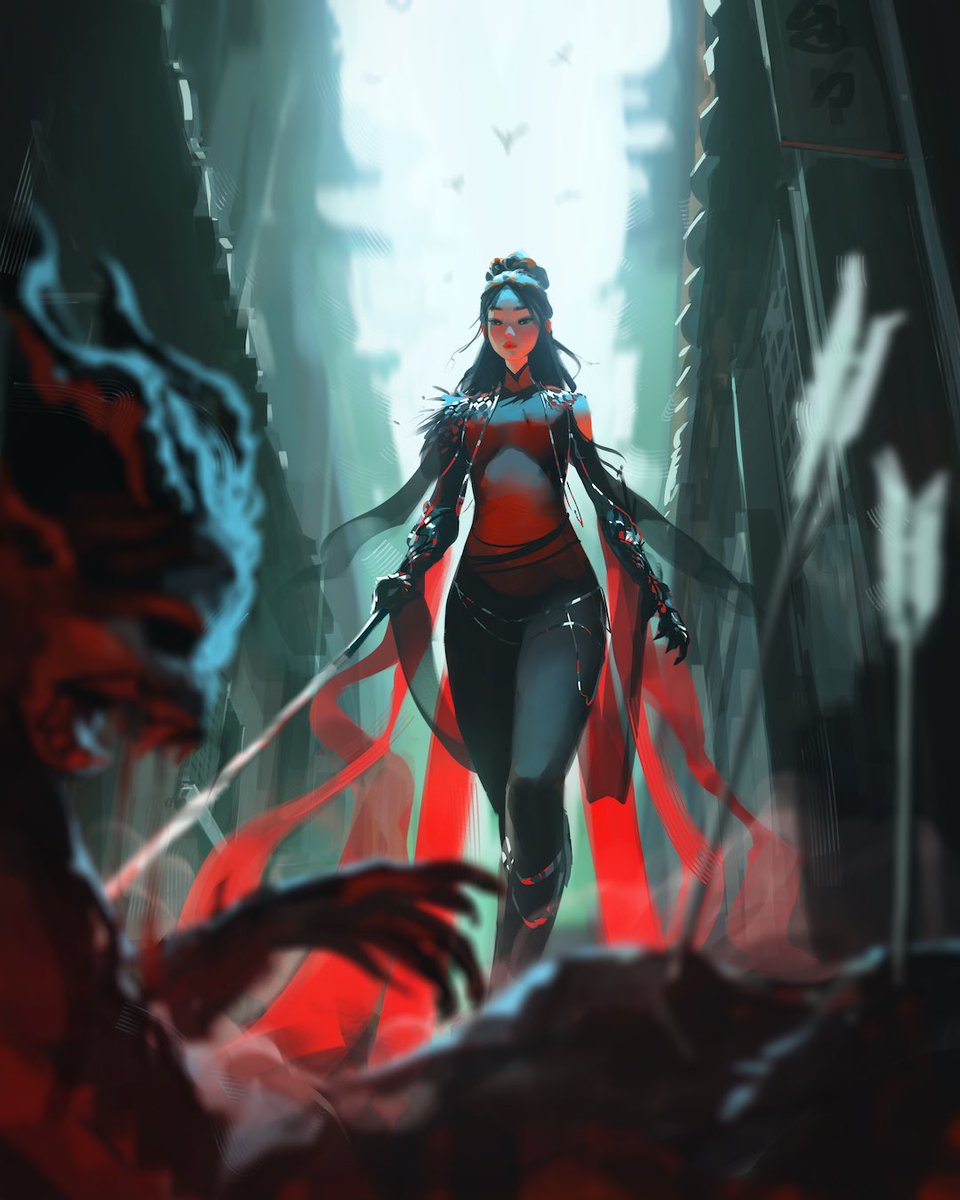 samdoesarts's tweet image. Demon slaying #digitalart