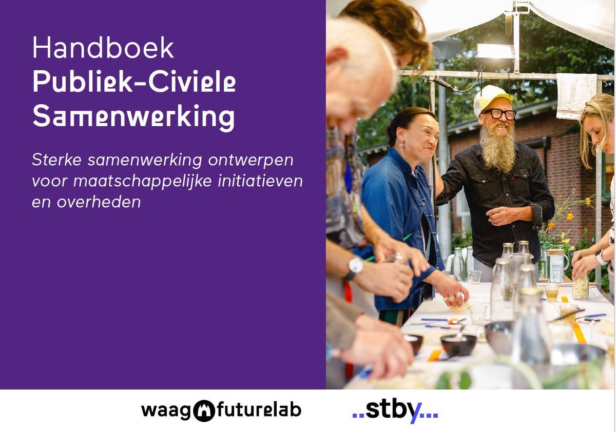 Hoe creëer je een duurzame samenwerking tussen overheid en maatschappelijk initiatief? Waag Futurelab en @STBY onderzochten die vraag, met als resultaat: het Handboek Publiek-Civiele Samenwerking. 
Lees meer en download het handboek:
waag.org/nl/article/han…
Met dank aan <a href="/CLICK_NL/">CLICKNL</a>