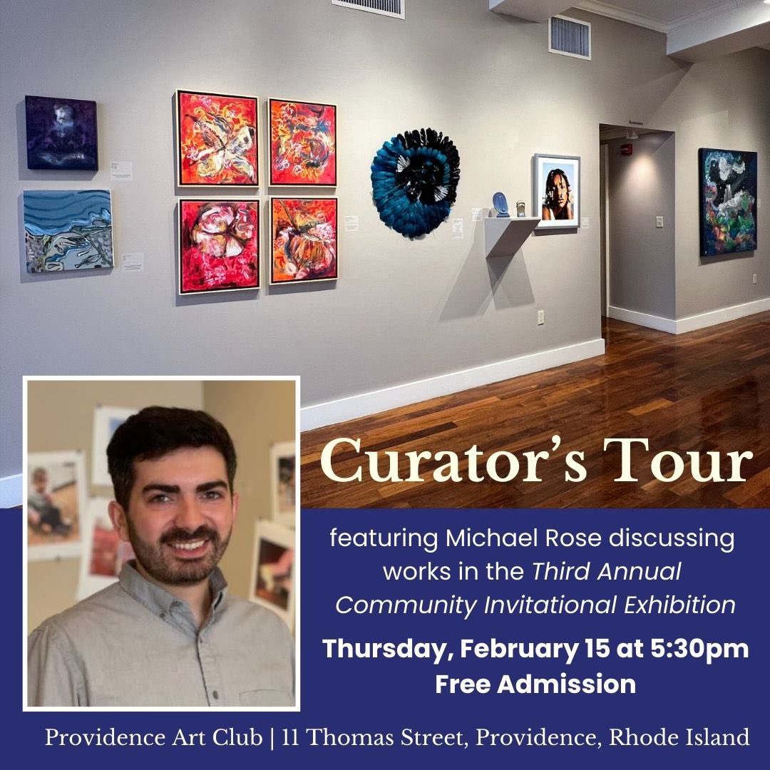 Join us this Thursday evening at 5:30pm for a free gallery tour and talk with our gallery manager Michael Rose who will discuss our Third Annual Community Invitational Exhibition, which he organized.

All are welcome and this program is free.