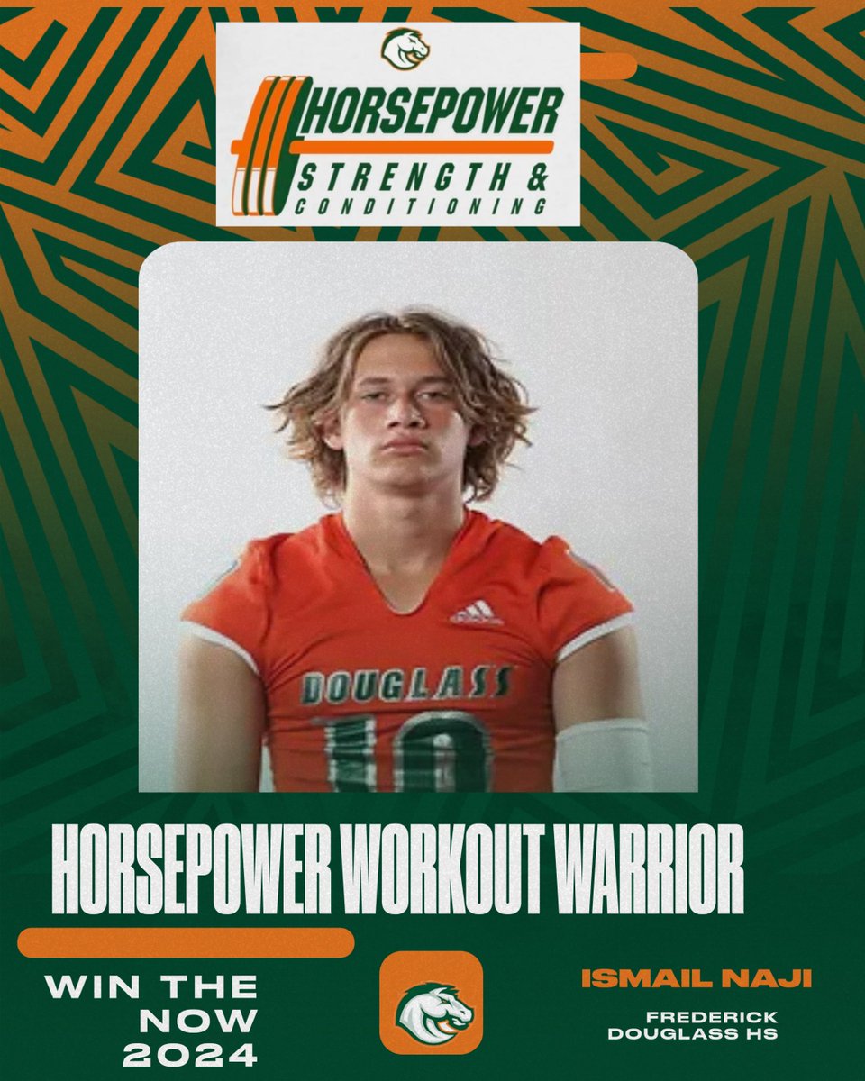 FDouglassFB's tweet image. Lifter of the Week as we head into Week 3 of this lifting cycle. Congratulations @ismailnaji20  keep up the Bronco Standard. #HorsePower #WINTHENOW24 @coachnatemcpeek @coachwts @coachjeffpoe @FDHSCoachHarris @COACH_LANDING23 @coachdaniel_ky @CoachJay_15 @CoachWCat