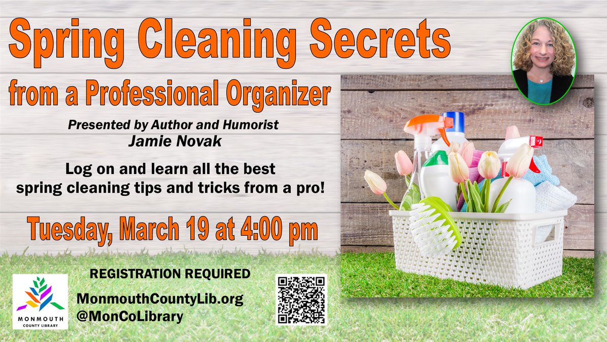 MonCoLibrary's tweet photo. Do you ever wonder how the experts keep a neat home? Join us virtually on Tuesday, March 19 at 4 PM to learn the best spring cleaning tips direct from a pro!
#monmouthcountylibrary #moncolibrary #springcleaning #springcleaningtips #cleaningtips #spring #CleanLikeAPro #clean https://t.co/wn6w8hUXHV