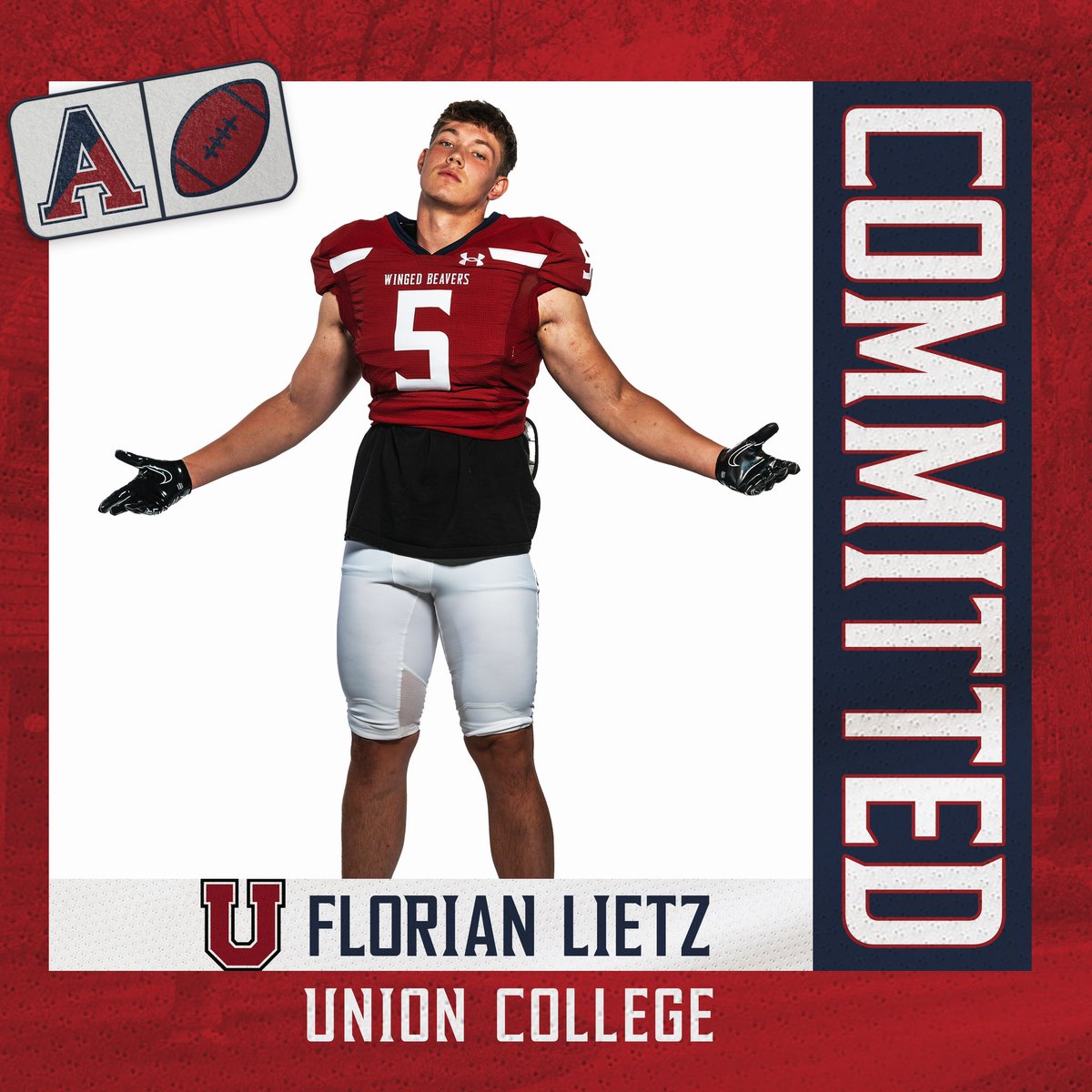AOF Football (@aof_football) on Twitter photo Congratulations to <a href="/florian_lietz/">Florian Lietz</a> on his commitment to play at the next level! #wingedbeaver Congratulations to <a href="/florian_lietz/">Florian Lietz</a> on his commitment to play at the next level! #wingedbeaver