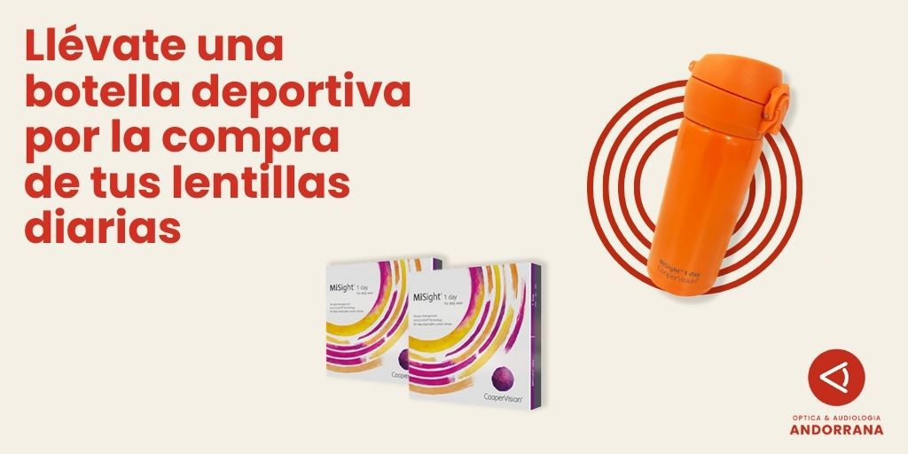 Las lentillas diarias para niños MiSight ayudan a frenar la miopía y son ideales para que practiquen deporte por su comodidad y practicidad.

¿Y qué mejor que llevarte una botella deportiva de regalo con la compra de 2 packs de 90 lentillas? Ven a por ella en #ÓpticaAndorrana 🙌