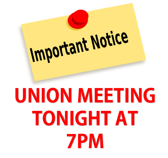 local2jatc's tweet photo. MEMBERS: Don't forget about tonight's union meeting! https://t.co/p6zFoqMKHd