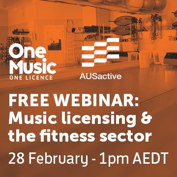 We're hosting a free educational webinar about music licensing in the fitness industry with <a href="/AUSactive_/">AUSactive</a> on Wednesday 28 February!

Learn all about licence schemes, how to ensure your licence matches your business operations, &amp; more!

Register: bit.ly/49eknQT