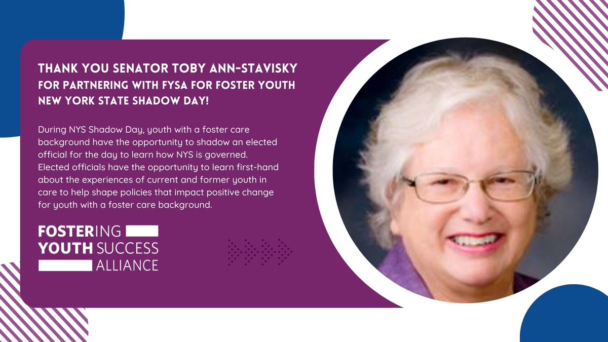 Thank you Senator @tobystavisky for teaming up with FYSA on Jan. 30 for NYS Foster Youth Shadow Day! We appreciate you for enhancing the experiences of current and former youth in care across NY state! #NYSChildWelfare #FosterCareVoices