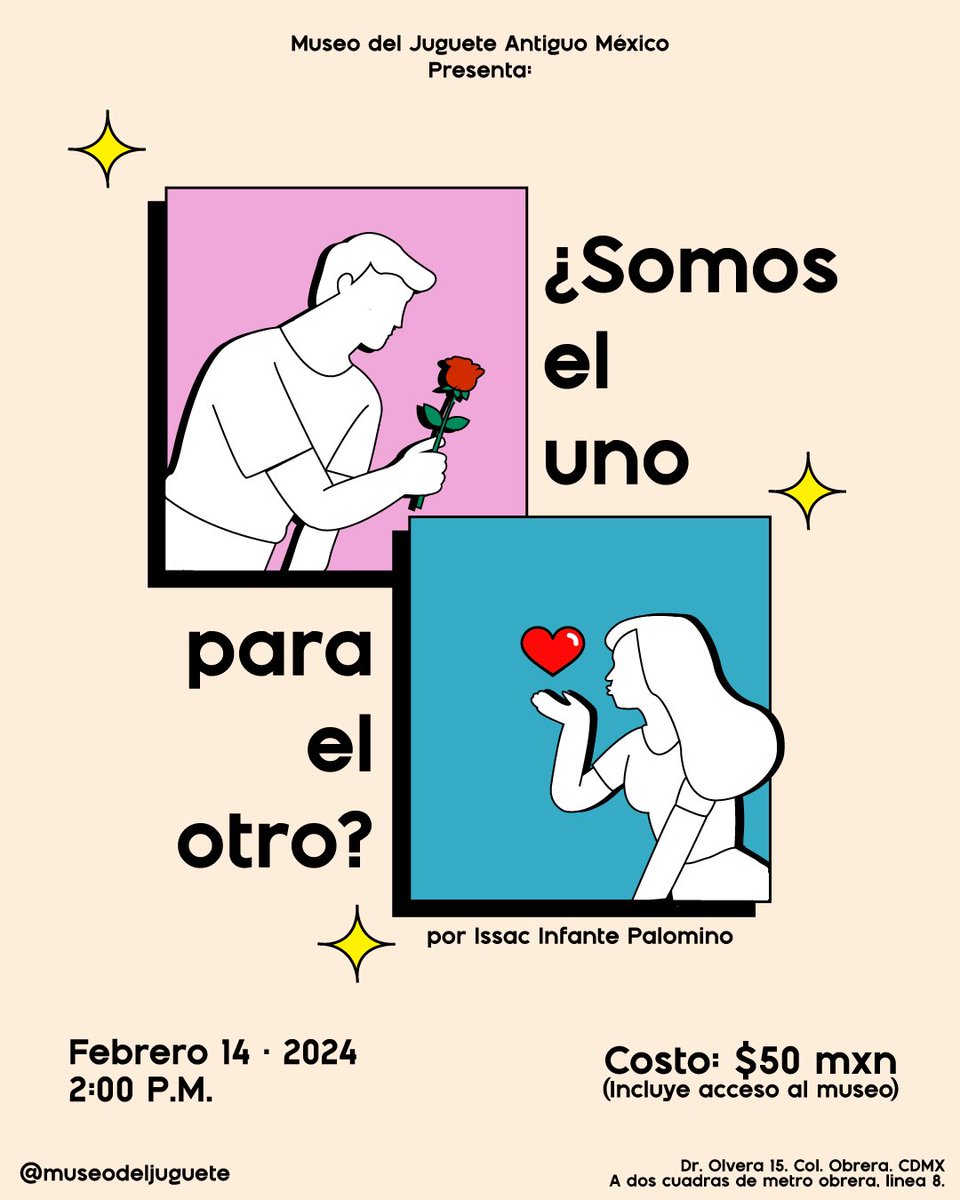 CulturaEnMexico's tweet photo. ¿Tienen planes este 14 de febrero?
El @MuseodelJuguete te invita al recital de poemas.
Es para todo el público.
No olviden visitar el #MUJAM 🇲🇽
#juguete #antiguo #14defebrero https://t.co/tmTfmbqP3U