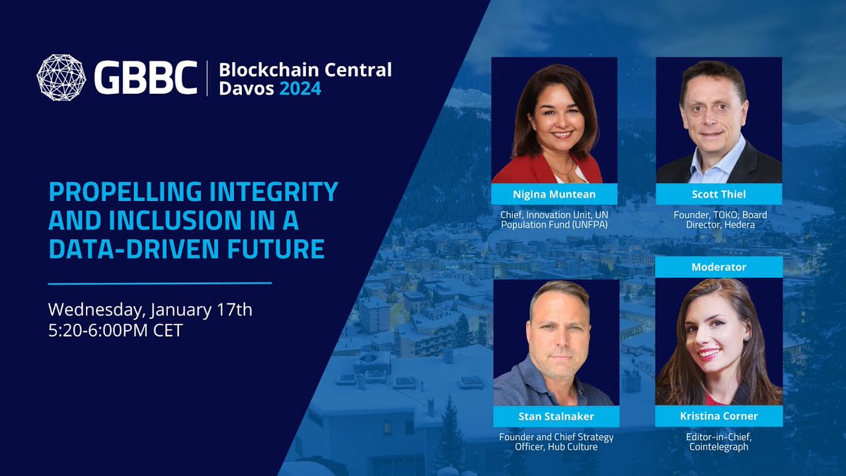 #WEF24 Replay | <a href="/DLA_Piper/">DLA Piper</a> #tokenization platform @TOKO_network Founder <a href="/DLThiel1/">Scott Thiel</a> joins <a href="/UNFPA/">UNFPA</a> Chief Dr. <a href="/Nigina_Muntean/">Dr. Nigina Muntean</a>, <a href="/hubculture/">Hub Culture</a> Founder <a href="/stanstalnaker/">Stan Stalnaker</a>, and <a href="/Cointelegraph/">Cointelegraph</a> Editor-in-Chief <a href="/KristinaLCorner/">Kristina Lucrezia Cornèr</a> for a panel discussion - "Propelling Integrity and Inclusion in a