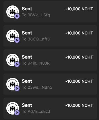 We selected the first 5 winners and sent 10,000 $NCHT

Next giveaway when we reach 500 subscribers.

LFG Friends!