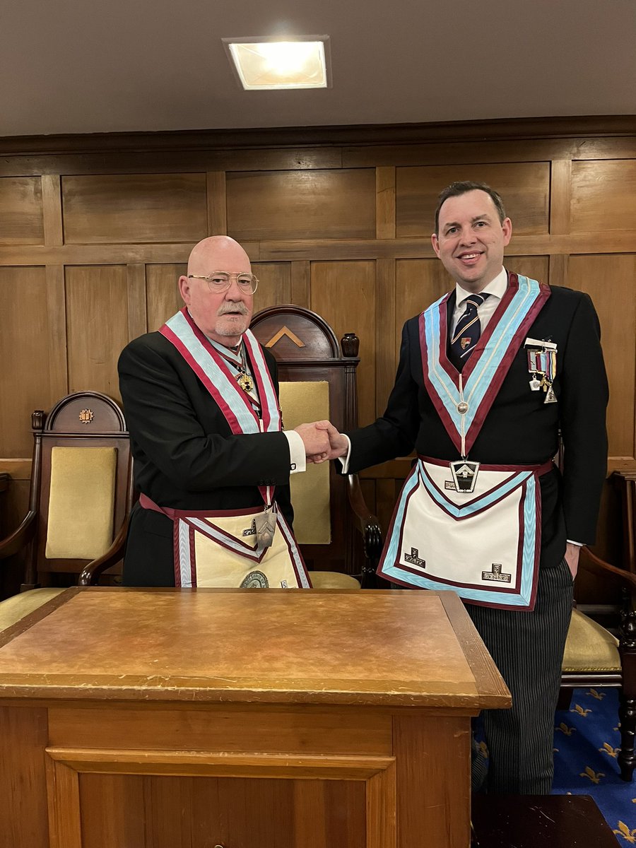 This time last year I was in the chair of three different Masonic orders and tonight I successfully installed my successor in the last of those three orders by putting Terry into the Mark chair at a very well attended meeting