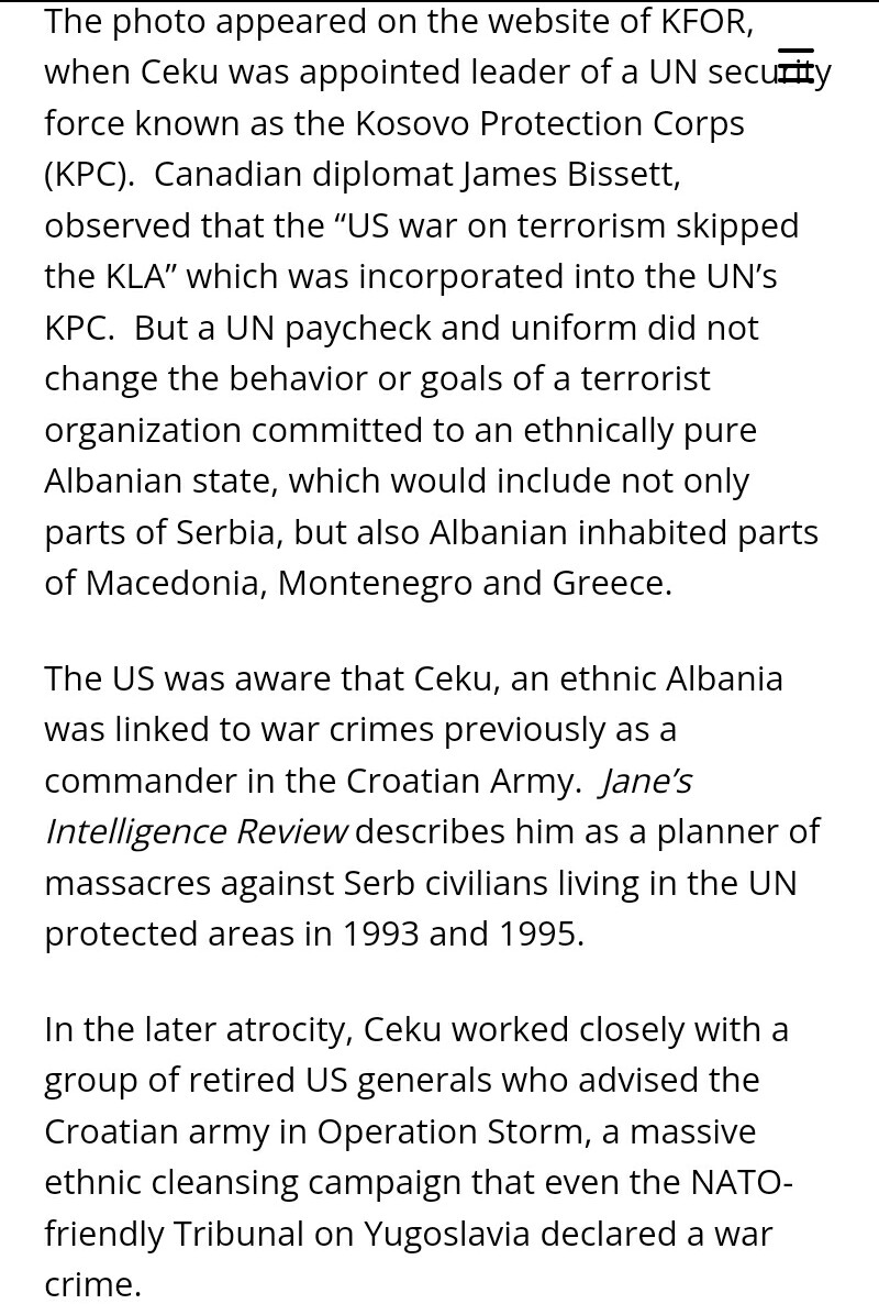 ivanajpavlovic's tweet photo. #Thaci &amp; members of the KLA were physically escorted from #Kosovo to #France by operatives of the #ClA according to veteran British journalist #TimMarshall in his book “Shadowplay” who quotes an American agent saying: https://t.co/Gc4DbIppB3
