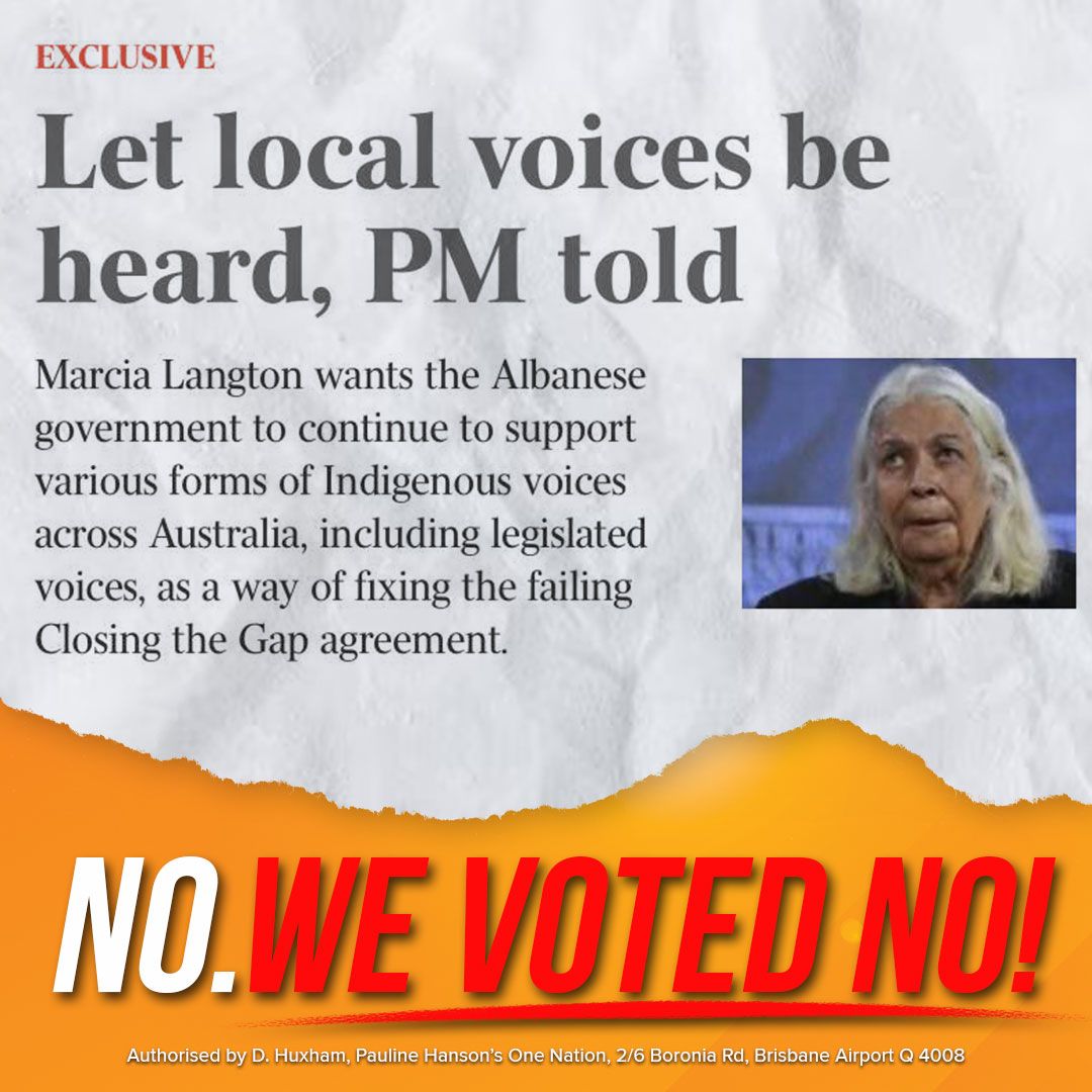 PaulineHansonOz's tweet image. Whatever happened to 'no means no'?

Australians may have overwhelmingly rejected Albanese's risky and divisive Voice, but that won't stop radical activists and out-of-touch politicians from trying to sneak these race-based policies through the back door.

We've had these…