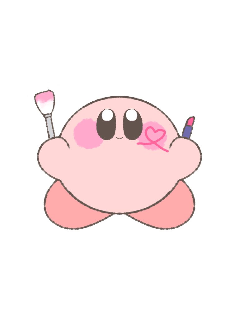 kirby white background no humans smile simple background solo holding heart  illustration images