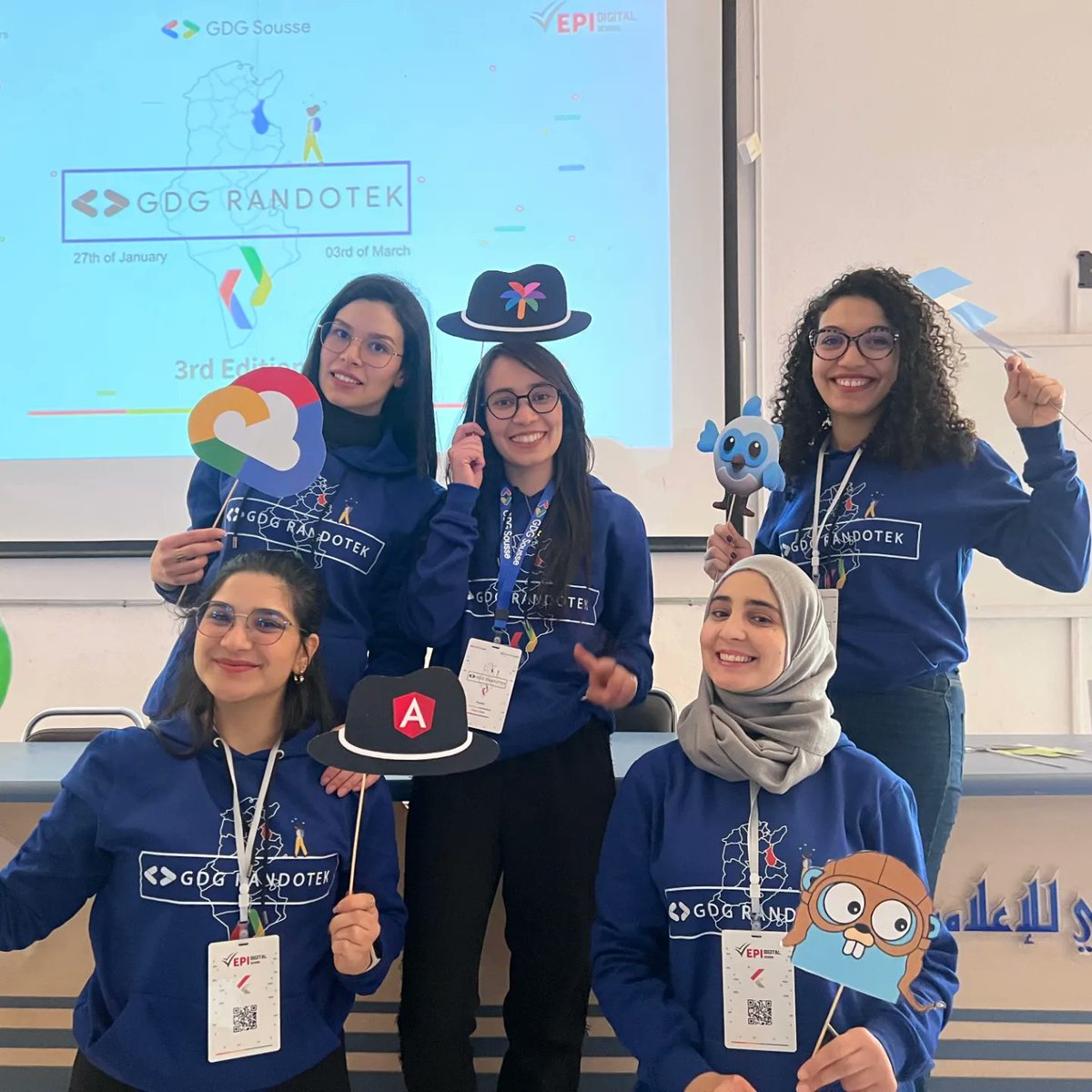 IbtissemHattab's tweet photo. #gdgrandotek third edition : Technology for everyone ๐๐๐โค๏ธ
Best Community Ever ๐คฉ
@GDGSousse @googledevs @WomenTechmakers @wtm_sousse
@Nour_BOUAYADI @saddemyassin1 @AbirLakhal3 @hattab_ikram @lamiss_devlife @gaied_hamdi @dhaou_helmi @gaied_hamdi @GoogleDevExpert #gdgmena https://t.co/wh1d9sBPDC