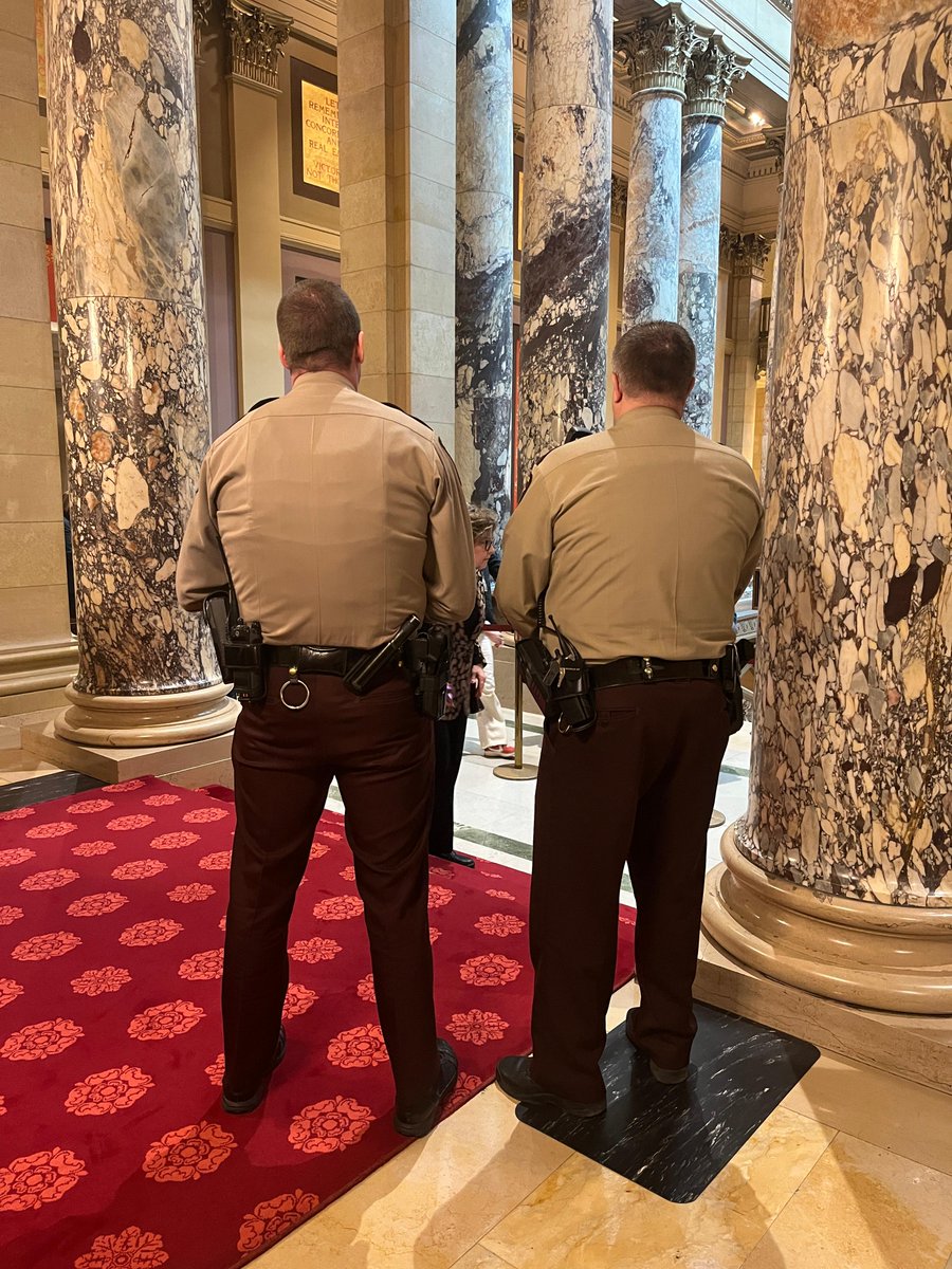 The 2024 Minnesota Legislative session kicked off today. At the Capitol, you might spot a trooper, a squad, or Matka, the explosive-detecting Hungarian Vizsla. Our mission: safeguarding officials, employees, and the public. #mnleg