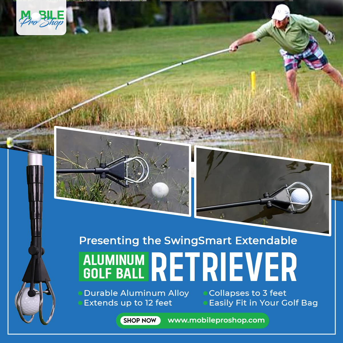 MobileProShopTN's tweet image. SwingSmart Extendable Aluminum Golf Ball Retriever – enhance Your Game with the Ultimate On-the-Go Pro Shop Experience!&quot;
#GolfBallRetriever #SwingSmart #GolfAccessories #ProShopEssentials #GolfingGear #TelescopicRetrieval #AluminumAlloy #WaterHazardRescue #GolfLife #SportsTech