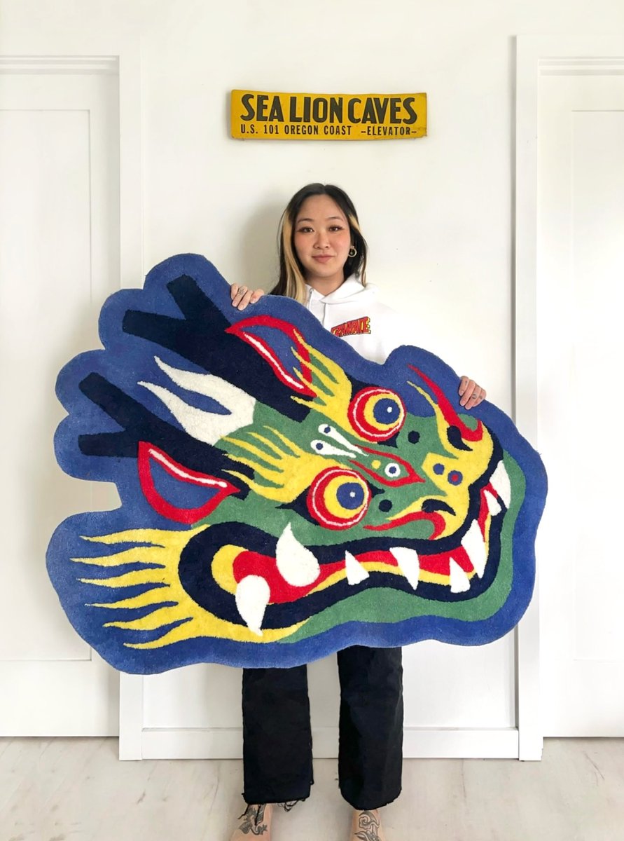 beinstevie's tweet photo. Dragon tufted rug now available for preorder 🐲🐲 https://t.co/jZF8VWZ2BG https://t.co/YgrIPJ7ouO