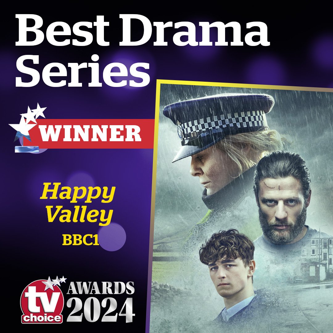 Well done #HappyValley for scooping BEST DRAMA SERIES at the 2024 #tvchoicewards. @BBCOne @RedProductionCo @jginorton @LookoutPointTV #TVChoiceMagazine #Winner #BestDramaSeries #BBC #BBC1