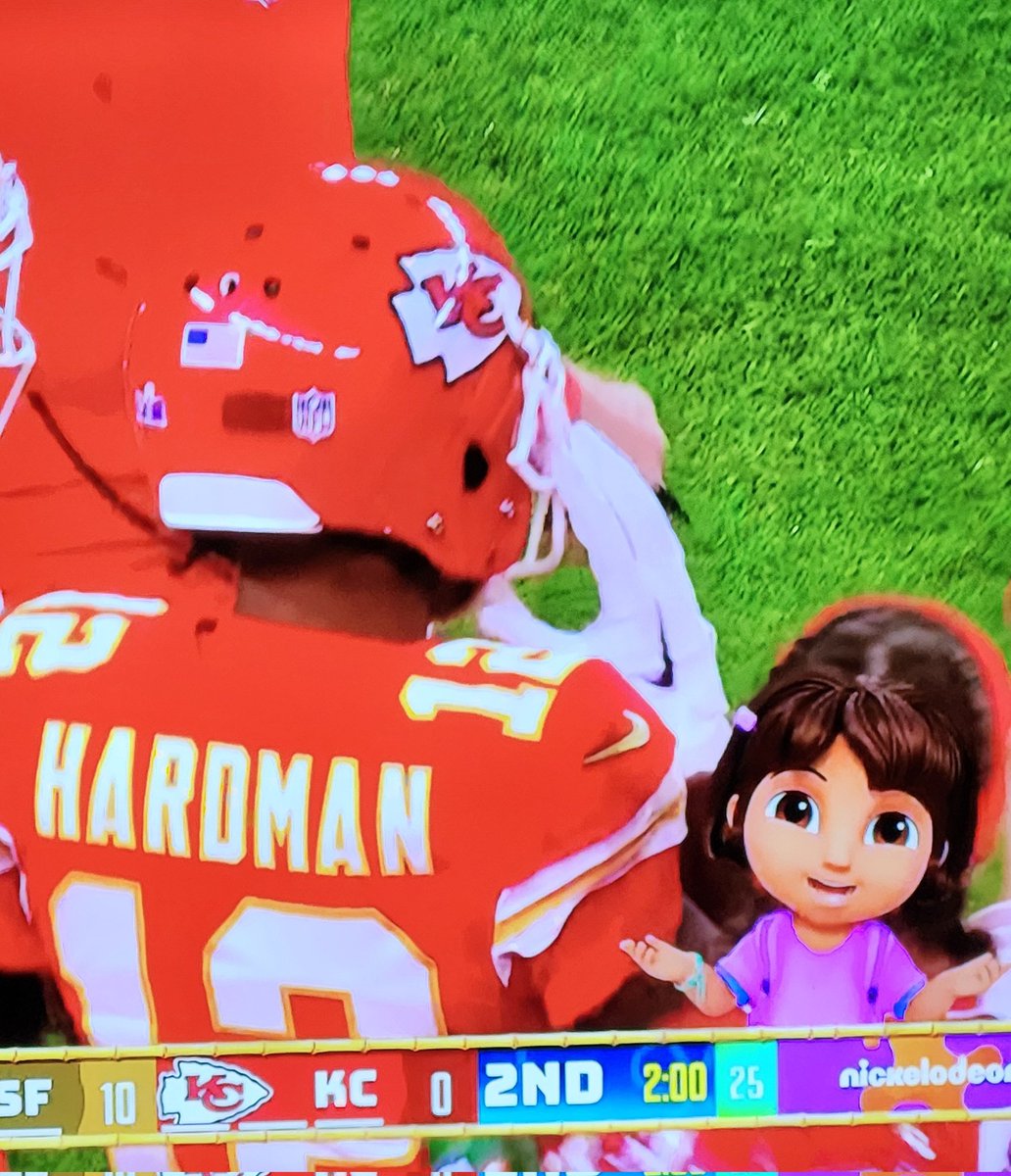 PipPepPop's tweet photo. If you didn't get an explanation of fouls from @DoraTheExplorer, did you even watch #SuperBowl2024? Loved the @Nickelodeon broadcast with @SpongeBob! https://t.co/SB2SkRfwL4