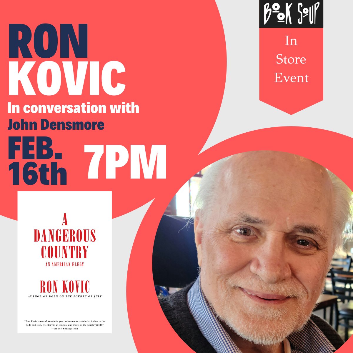BookSoup's tweet photo. This week at Book Soup:
TUES 2/13 - @caseysherman123 discusses Murder in Hollywood w/ @terence_winter.
THURS 2/15 - Love-ish Galentine's Day Poetry Party
FRI 2/16 - #RonKovic discusses A DANGEROUS COUNTRY w/ @JohnDensmore from The Doors!
All events @ 7pm. https://t.co/RQ0bMFI1wn https://t.co/1R1KK4Slo8