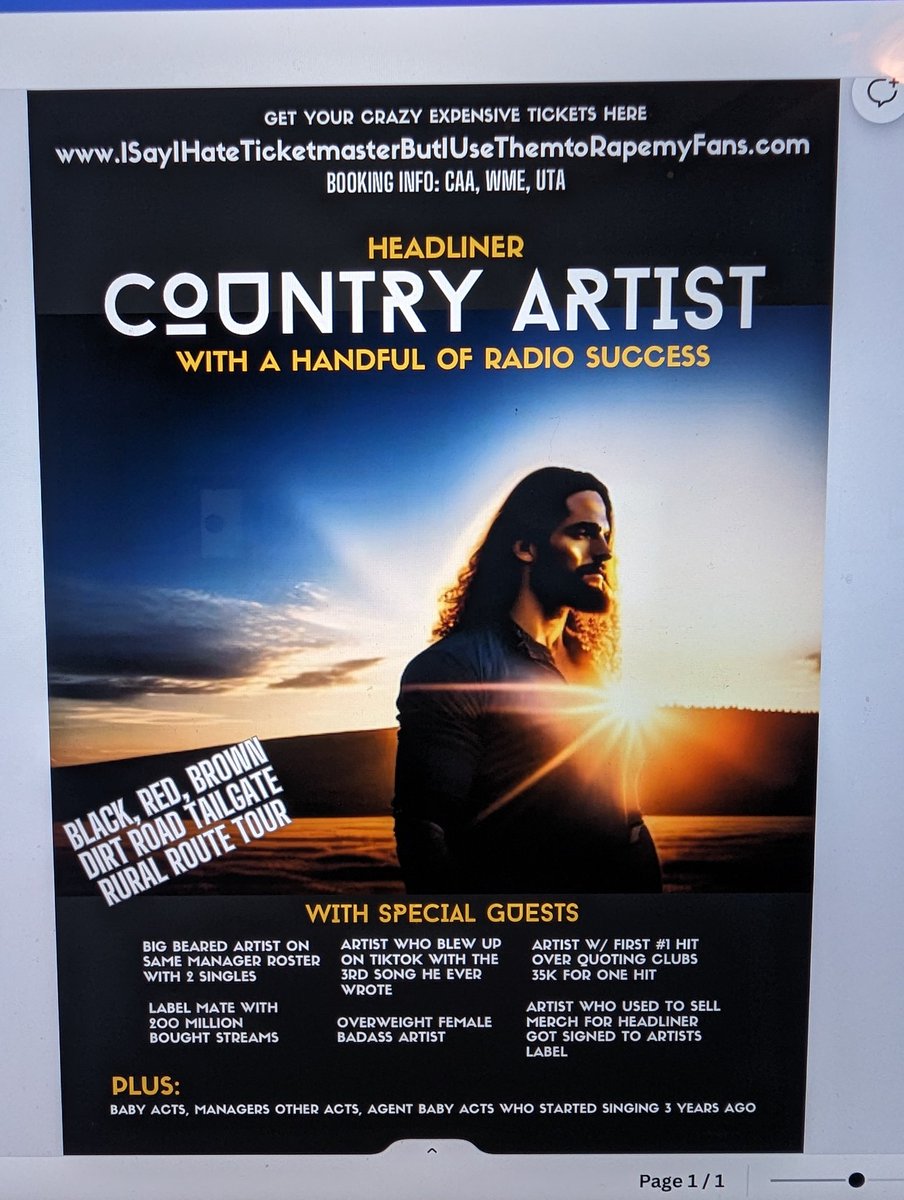 If #CountryMusicTour Posters were Honest.