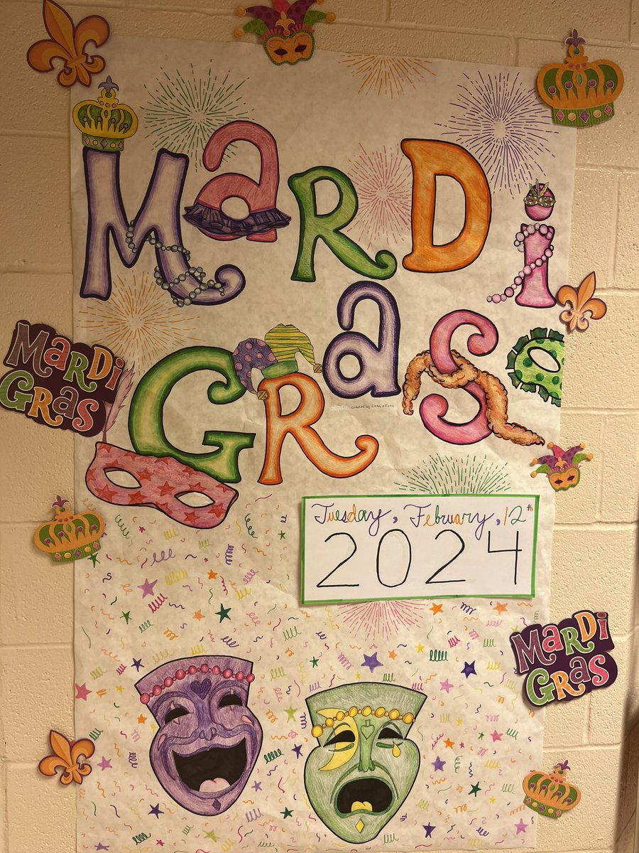 Mardi Gras is tomorrow. Wear your green, purple and yellow. Laissez le bon temps rouler!