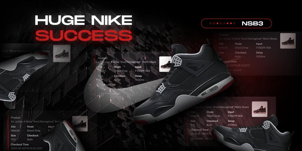 1x Repost = 1x NSB🎉
With an average of 4 pairs per user, hundreds of checkouts, and a new record of entries, NSB3 COOKED the Bred Jordan 4s in EU🍳