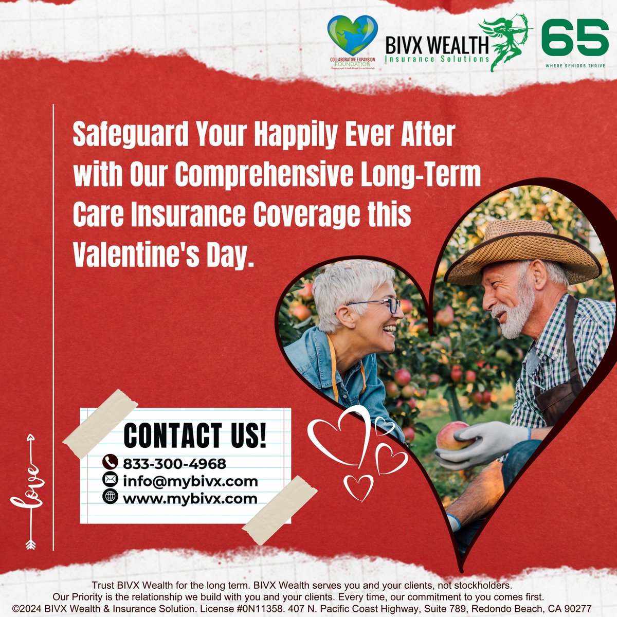 StepsNil's tweet image. This Valentine's Day, show your loved ones how much you care by securing their future with Long Term Care Insurance. 💕
It's the ultimate gift of protection, ensuring peace of mind for the ones you cherish most.

#BIVX #Secure65HealthPlans #ValentinesDay #LongTermCare