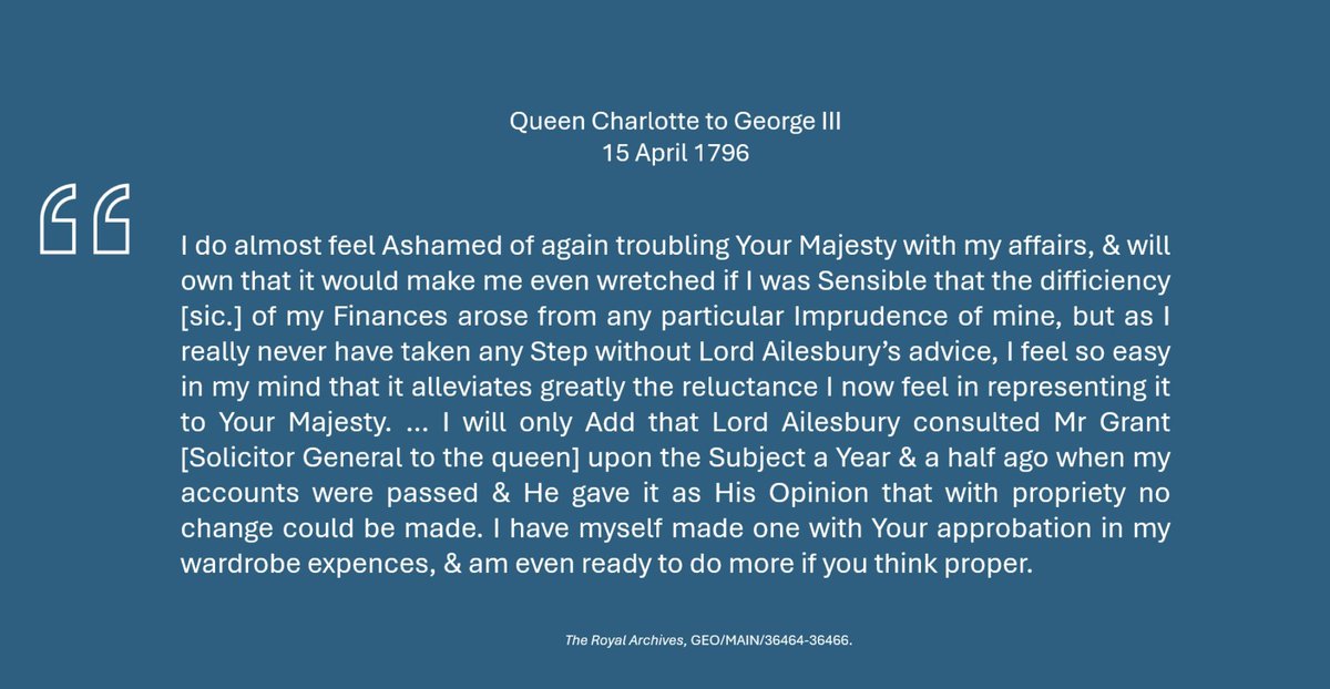 When finances deteriorated the Queen had to turn to the King for support. Her financial independence and her difficulties continued until her death after which an auction was held to clear debts (SCS seminar with Amanda Westcott)