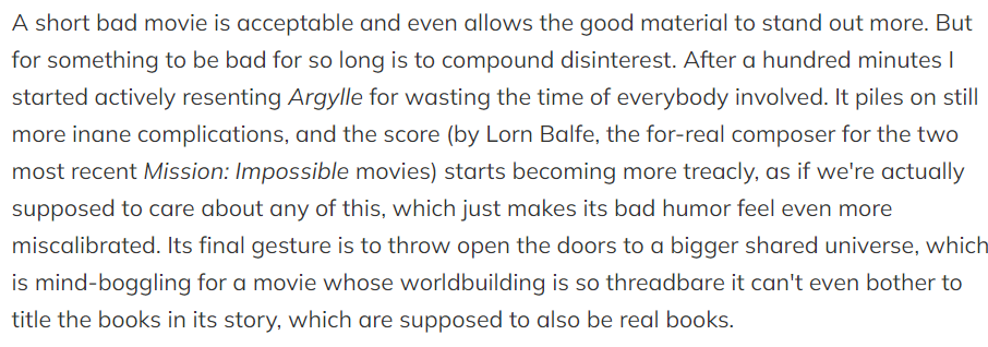 Ben_Verschoor's tweet photo. Boy, that Argylle movie sure exists, doesn't it? Full review link below. https://t.co/klEtVrKP4X