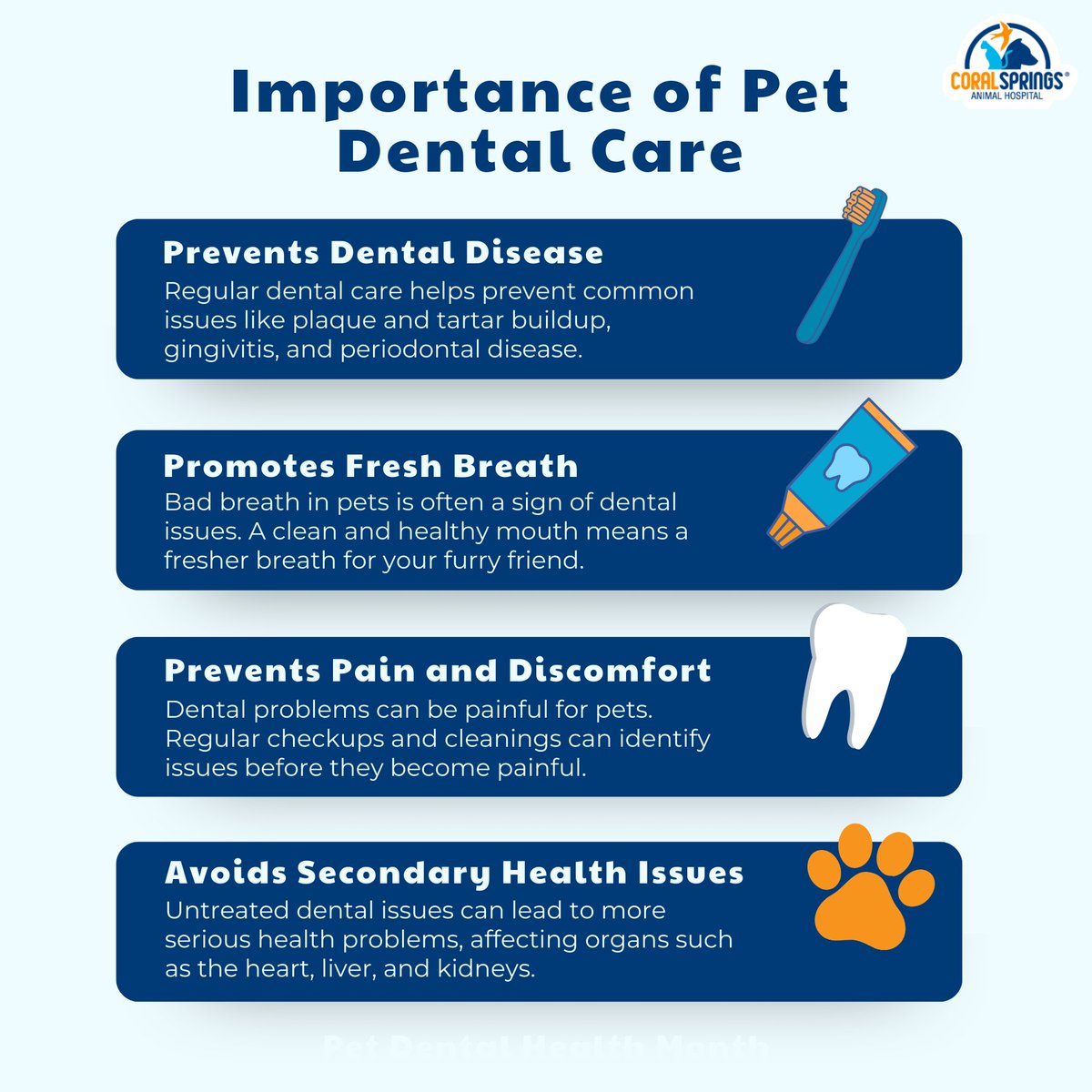 CSAnimalHosp's tweet image. Happy Pet Dental Health Month! 🦷💙 Your pet&apos;s smile is a window into their overall well-being! Here&apos;s why dental care is crucial for our furry friends. #PetDentalHealthMonth