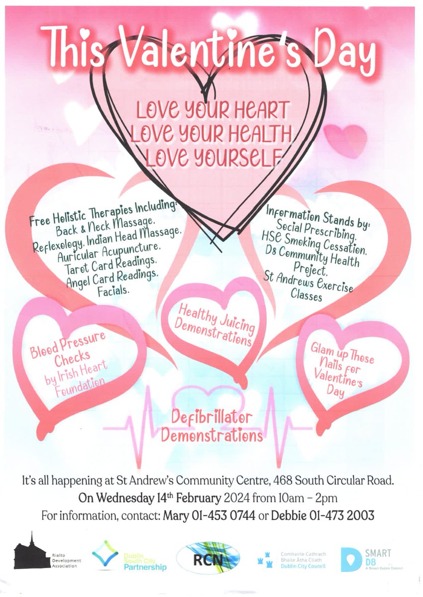 Get in the mood for love! Love Your Heart this Wednesday at our annual free holistic health day! @libertiesdublin #Dublin8 #ValentinesDay