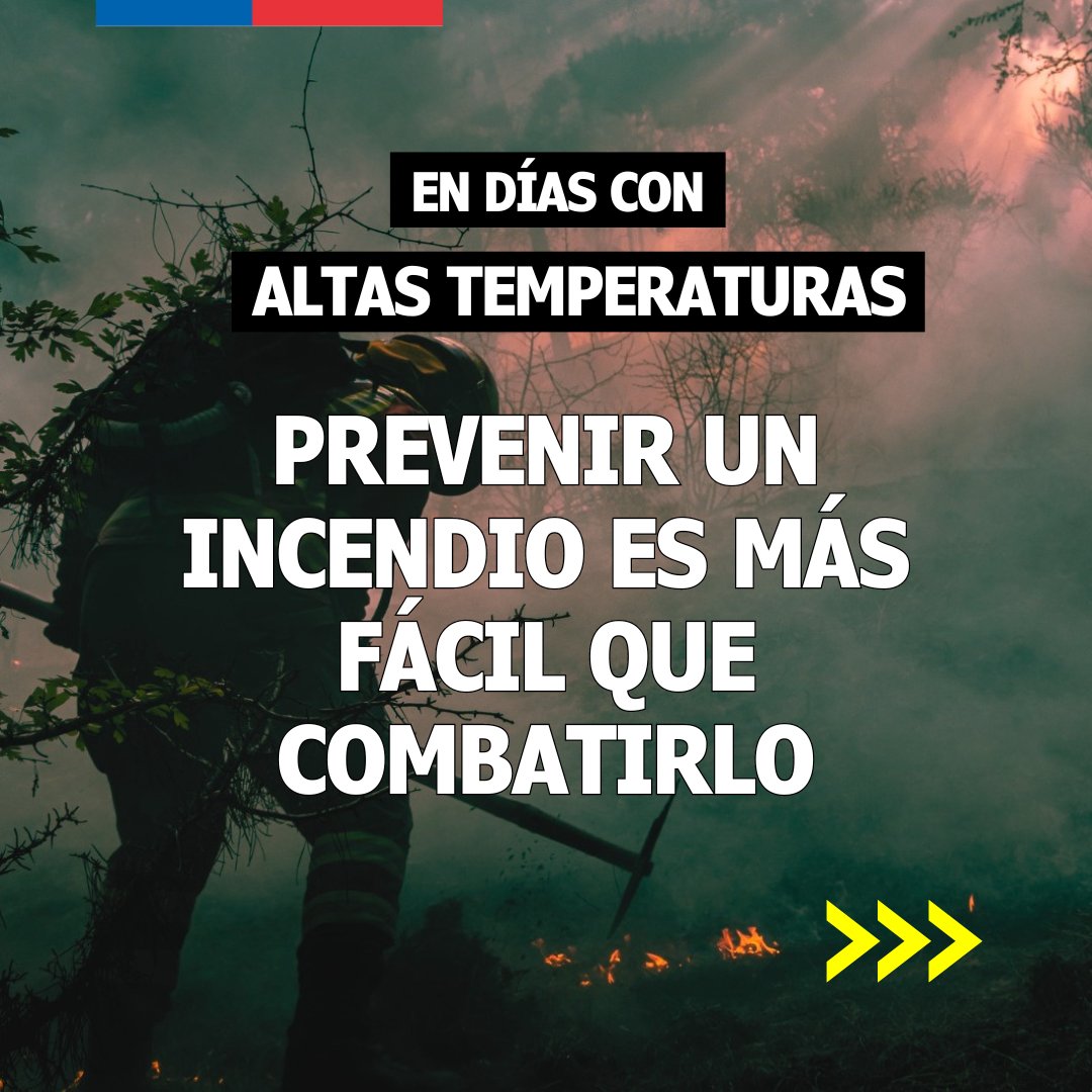 conaf_minagri's tweet photo. #PREVENCIÓN 

Para mañana martes 13 de febrero se espera un evento de altas temperaturas en zonas desde la región de Valparaíso a la región de Los Ríos, de acuerdo a @meteochile_dmc 

▶️Evitar la ocurrencia de incendios es responsabilidad de todas y todos. https://t.co/pTATvDkR7p