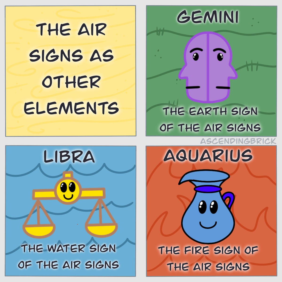 Ascendingbrick's tweet photo. Thoughts? 🤔 
.
.
.
#comic #webcomic #digitalart #artistsupport #boost #relatable #horoscope #manifest #astrology #zodiac #airsigns https://t.co/3Qqk0MaWE9