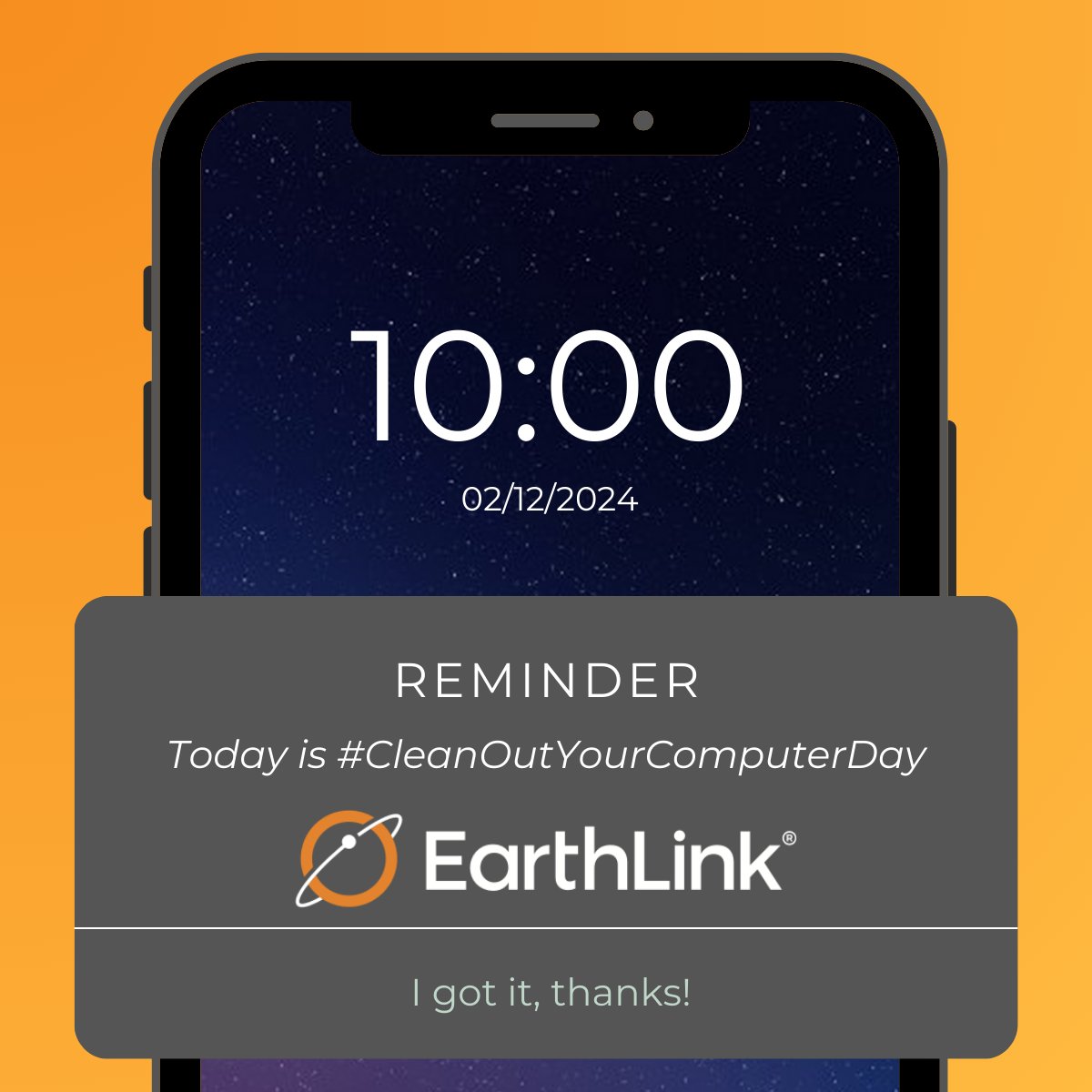 EarthLink's tweet image. It&apos;s #CleanOutYourComputerDay, which is the perfect day to go through your files, apps, and updates to say goodbye to lagging and hello to maximum efficiency! 

#earthlink #cleanyourcomputerday