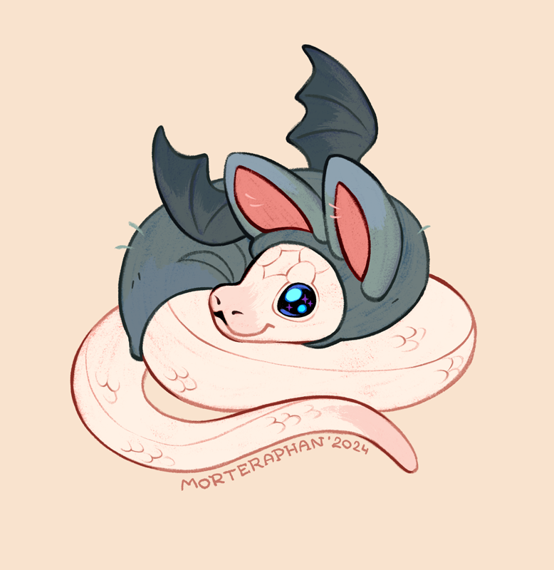 「 Batsnek [A quick silly doodle to warm u」|✨ morteraphan ✨のイラスト