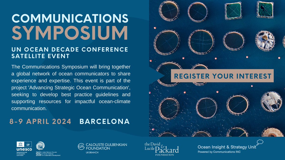 📣 Are you an #ocean communicator? With @IocUnesco @PackardFdn @CGF_UK we are hosting an #OceanCommunications Symposium on 8-9 April, as part of the @UNOceanDecade Conference 🇪🇸. #OceanDecade24 Register your interest today 👉 communicationsinc.co.uk/ocean_isu_blog…