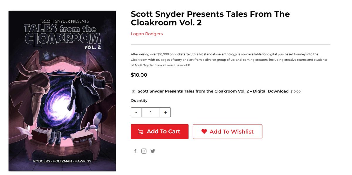 Scott Snyder Presents: Tales From the Cloakroom Vol 2 is available for digital purchase! If you missed out on your chance to read the stories from <a href="/Ssnyder1835/">Scott Snyder</a>’s students, now you’ve got another!! cwsbookstore.com/categories/act…
#Comics #IndieComics