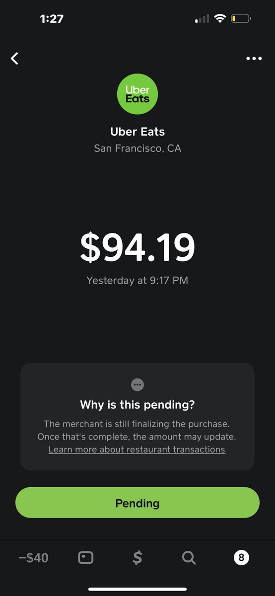 jacquiebaeog's tweet photo. @UberEats stole my money and saying they not giving it back. https://t.co/kK3pTWxq81