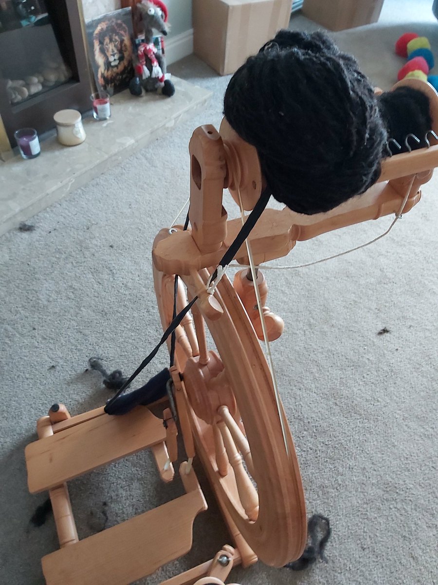 I do so love my parishioners (and rural ministry). I've been off sick and today one of them brought me some therapy - a spinning wheel and some fleece from the local sheep. Sp I've learnt to make wool. Next I'm learning how to knit it.