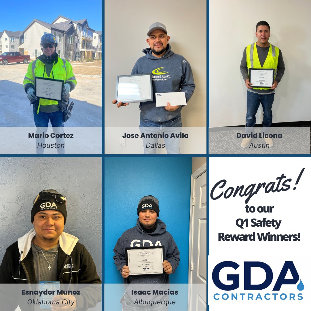 Congrats to our Q4 2023 Safety Reward Winners!

#waterproofing #safety #safetyfirst #team #gdacontractors