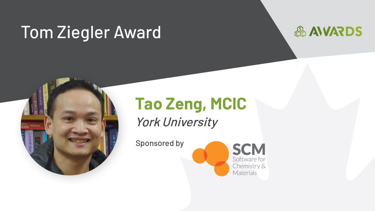 The Tom Ziegler Award is presented to a scientist residing in Canada who has made an outstanding early-career contribution to theoretical and/or computational chemistry. Congrats Dr. Tao Zeng @YorkUniversity @YorkUChem on being the recipient of this award buff.ly/48e0tVl