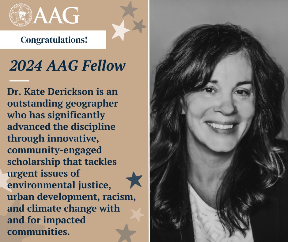 theAAG's tweet photo. Congratulations @katederickson for becoming a #AAGFellow! Earning over 1,200 citations, her influential work is reshaping how to engage communities on issues like environmental justice and โresourcefulnessโ. ๐๐ฑ https://t.co/KfDE0cyVss @UMNGeography https://t.co/LClXSQBGux
