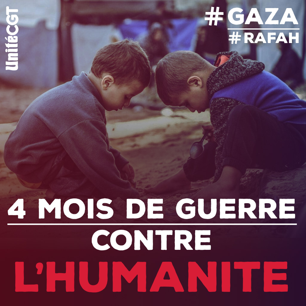 Quatre mois de guerre contre l'Humanité à #Gaza 
>>> bit.ly/3UFBiYU