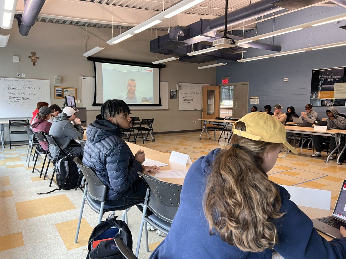 Luis Santiago of @NYCFC popped in to talk with #NUSM227 <a href="/NeumannSEM/">Neumann U Sport</a> Sport Sales students today. Takeaways?
.
Everyone says they are a hard worker.  How do you prove it?
.
Open with confidence
.
The most important thing you will ever sell is yourself
.
#sportsbiz at <a href="/NeumannUniv/">Neumann University</a>